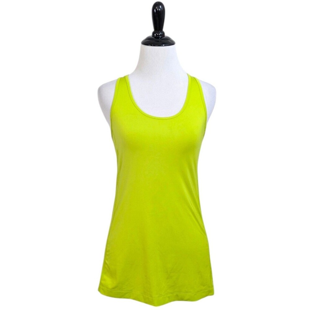 Brooks Lightweight Neon Yellow Green Racerback Tank Top - Size Small Womens